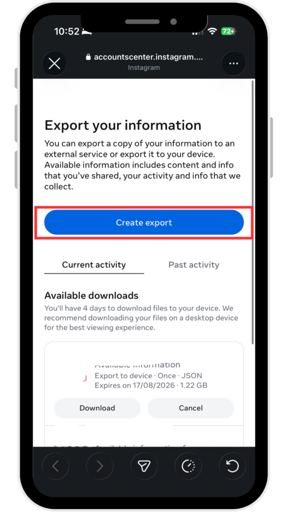 How to Check Who Unfollowed You on Instagram Safely (No Login, No Password) 5 Create Export